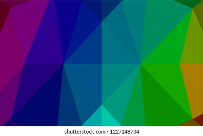 Dark Multicolor, Rainbow vector hexagon mosaic cover. Shining colored illustration in a Brand new style. Brand new design for your business.