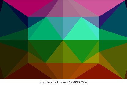 Dark Multicolor, Rainbow vector hexagon mosaic texture. Colorful abstract illustration with gradient. The elegant pattern can be used as part of a brand book.