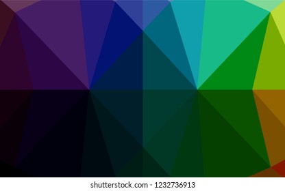 Dark Multicolor, Rainbow vector hexagon mosaic template. Glitter abstract illustration with an elegant design. Brand new style for your business design.