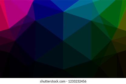 Dark Multicolor, Rainbow vector hexagon mosaic template. Creative illustration in halftone style with gradient. The template can be used as a background for cell phones.