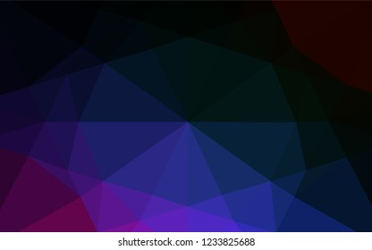 Dark Multicolor, Rainbow vector hexagon mosaic cover. Creative illustration in halftone style with gradient. The polygonal design can be used for your web site.