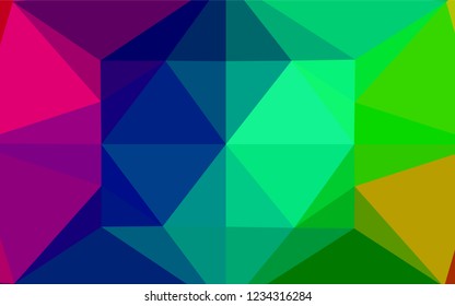 Dark Multicolor, Rainbow vector hexagon mosaic template. Glitter abstract illustration with an elegant design. A new texture for your design.