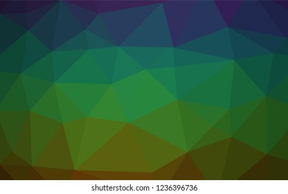 Dark Multicolor, Rainbow vector hexagon mosaic template. Shining colored illustration in a Brand new style. A new texture for your design.
