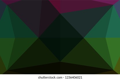 Dark Multicolor, Rainbow vector hexagon mosaic texture. Creative geometric illustration in Origami style with gradient. The best triangular design for your business.