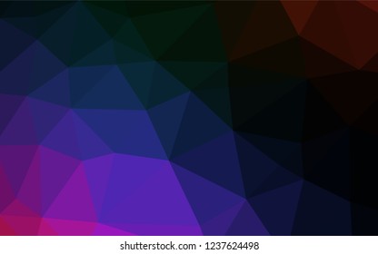 Dark Multicolor, Rainbow vector hexagon mosaic texture. An elegant bright illustration with gradient. A new texture for your design.