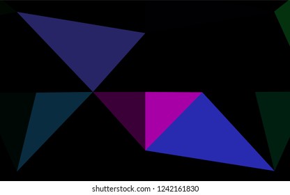 Dark Multicolor, Rainbow vector hexagon mosaic texture. Colorful illustration in abstract style with gradient. The polygonal design can be used for your web site.