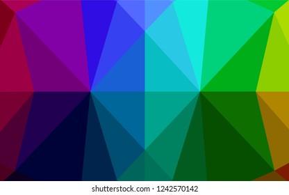 Dark Multicolor, Rainbow vector hexagon mosaic texture. Geometric illustration in Origami style with gradient.  The polygonal design can be used for your web site.