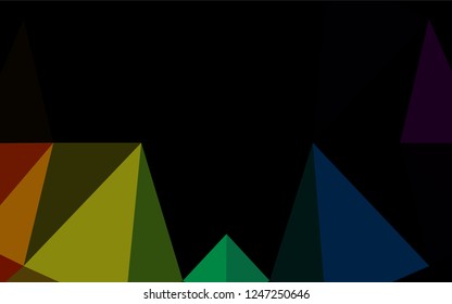 Dark Multicolor, Rainbow vector hexagon mosaic template. Geometric illustration in Origami style with gradient.  A completely new design for your business.