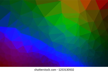 Dark Multicolor, Rainbow vector hexagon mosaic template. An elegant bright illustration with gradient. A completely new template for your business design.