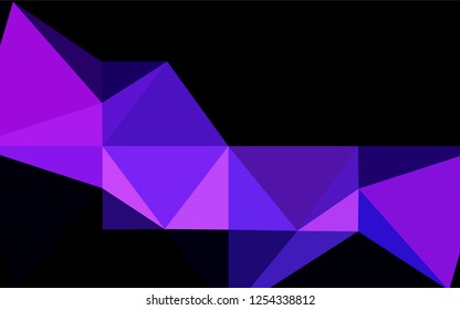 Dark Multicolor, Rainbow vector hexagon mosaic texture. A sample with polygonal shapes. Triangular pattern for your business design.
