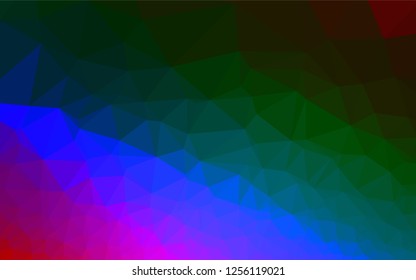 Dark Multicolor, Rainbow vector hexagon mosaic cover. Creative geometric illustration in Origami style with gradient. The elegant pattern can be used as part of a brand book.