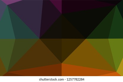 Dark Multicolor, Rainbow vector hexagon mosaic template. Modern geometrical abstract illustration with gradient. The template can be used as a background for cell phones.