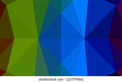 Dark Multicolor, Rainbow vector hexagon mosaic texture. A sample with polygonal shapes. The textured pattern can be used for background.