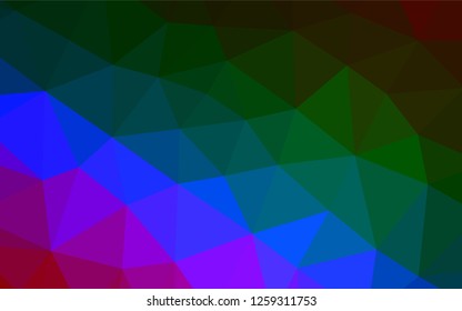 Dark Multicolor, Rainbow vector hexagon mosaic template. Creative geometric illustration in Origami style with gradient. The elegant pattern can be used as part of a brand book.