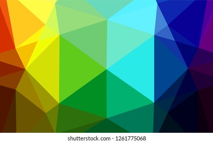 Dark Multicolor, Rainbow vector hexagon mosaic texture. Shining illustration, which consist of triangles. The completely new template can be used for your brand book.
