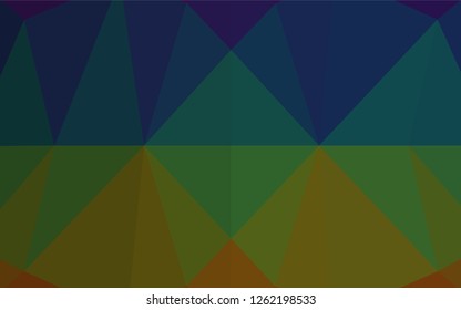 Dark Multicolor, Rainbow vector hexagon mosaic texture. Glitter abstract illustration with an elegant design. The completely new template can be used for your brand book.