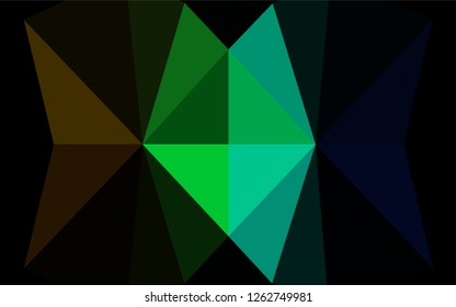 Dark Multicolor, Rainbow vector hexagon mosaic template. Triangular geometric sample with gradient.  The elegant pattern can be used as part of a brand book.