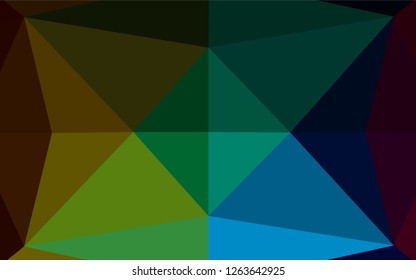 Dark Multicolor, Rainbow vector hexagon mosaic template. Glitter abstract illustration with an elegant design. The best triangular design for your business.