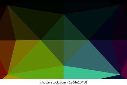 Dark Multicolor, Rainbow vector hexagon mosaic cover. A sample with polygonal shapes. The completely new template can be used for your brand book.