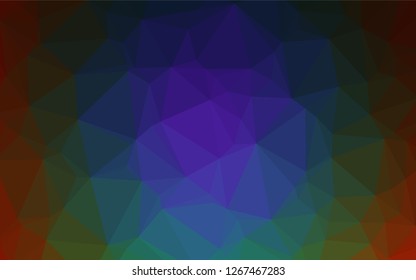 Dark Multicolor, Rainbow vector hexagon mosaic cover. A sample with polygonal shapes. A completely new template for your business design.