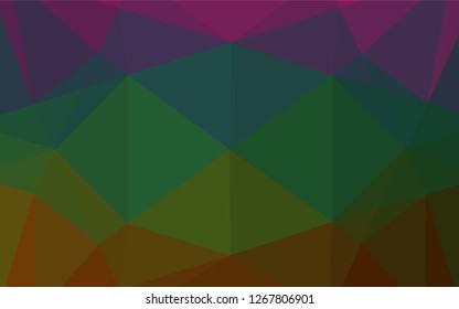 Dark Multicolor, Rainbow vector hexagon mosaic texture. Colorful abstract illustration with gradient. The elegant pattern can be used as part of a brand book.