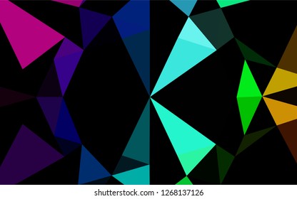 Dark Multicolor, Rainbow vector hexagon mosaic texture. A vague abstract illustration with gradient. Brand new style for your business design.