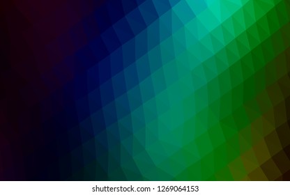 Dark Multicolor, Rainbow vector hexagon mosaic template. Glitter abstract illustration with an elegant design. A new texture for your design.