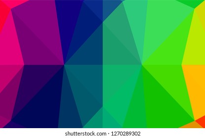 Dark Multicolor, Rainbow vector hexagon mosaic texture. Colorful illustration in abstract style with gradient. Triangular pattern for your business design.
