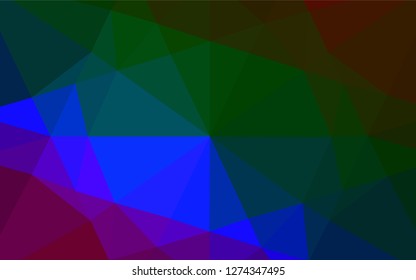 Dark Multicolor, Rainbow vector hexagon mosaic cover. Creative geometric illustration in Origami style with gradient. The completely new template can be used for your brand book.
