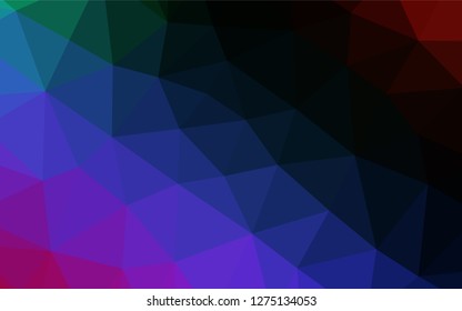 Dark Multicolor, Rainbow vector hexagon mosaic cover. Triangular geometric sample with gradient.  A completely new template for your business design.