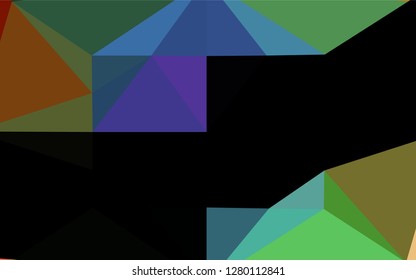 Dark Multicolor, Rainbow vector hexagon mosaic template. Glitter abstract illustration with an elegant design. The template can be used as a background for cell phones.