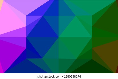 Dark Multicolor, Rainbow vector hexagon mosaic texture. A sample with polygonal shapes. The completely new template can be used for your brand book.