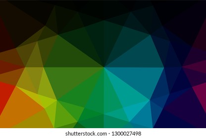 Dark Multicolor, Rainbow vector hexagon mosaic texture. Glitter abstract illustration with an elegant design. The elegant pattern can be used as part of a brand book.