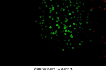 Dark Multicolor, Rainbow vector illustration which consist of circles. Dotted gradient design for your business. Creative geometric background in halftone style with colored spots.