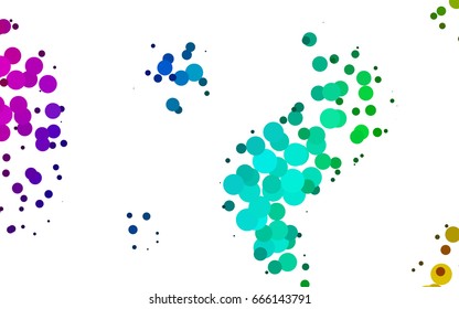 Dark Multicolor, Rainbow vector illustration which consist of circles. Dotted gradient design for your business. Creative geometric background in halftone style with colored spots.