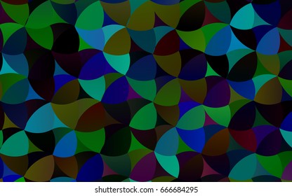 Dark Multicolor, Rainbow vector illustration which consist of circles. Dotted gradient design for your business. Creative geometric background in halftone style with colored spots.