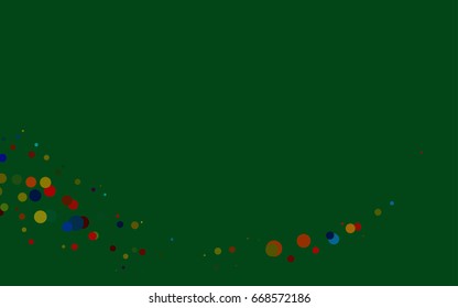 Dark Multicolor, Rainbow vector illustration which consist of circles. Dotted gradient design for your business. Creative geometric background in halftone style with colored spots.