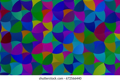 Dark Multicolor, Rainbow vector illustration which consist of circles. Dotted gradient design for your business. Creative geometric background in halftone style with colored spots.