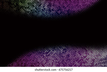 Dark Multicolor, Rainbow vector illustration which consist of circles. Dotted gradient design for your business. Creative geometric background in halftone style with colored spots.