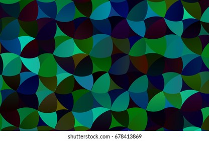 Dark Multicolor, Rainbow vector illustration which consist of circles. Dotted gradient design for your business. Creative geometric background in halftone style with colored spots.