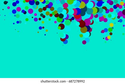 Dark Multicolor, Rainbow vector illustration which consist of circles. Dotted gradient design for your business. Creative geometric background in halftone style with colored spots.