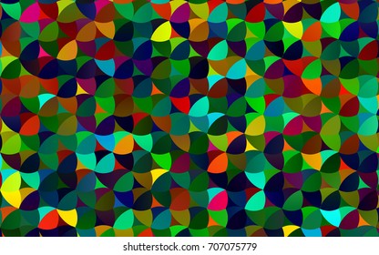 Dark Multicolor, Rainbow vector illustration which consist of circles. Dotted gradient design for your business. Creative geometric background in halftone style with colored spots.