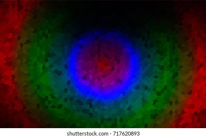 Dark Multicolor, Rainbow vector illustration which consist of circles. Dotted gradient design for your business. Creative geometric background in halftone style with colored spots.