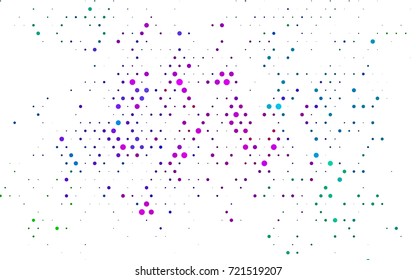 Dark Multicolor, Rainbow vector illustration which consist of circles. Dotted gradient design for your business. Creative geometric background in halftone style with colored spots.