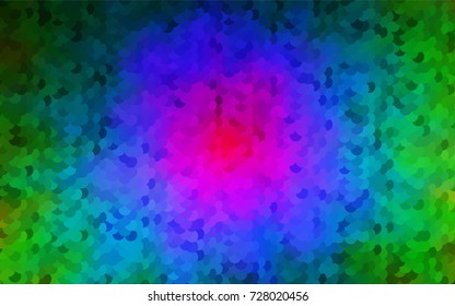 Dark Multicolor, Rainbow vector illustration which consist of circles. Dotted gradient design for your business. Creative geometric background in halftone style with colored spots.