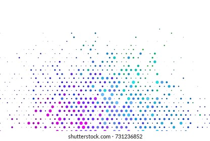 Dark Multicolor, Rainbow vector illustration which consist of circles. Dotted gradient design for your business. Creative geometric background in halftone style with colored spots.