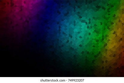 Dark Multicolor, Rainbow vector illustration which consist of circles. Dotted gradient design for your business. Creative geometric background in halftone style with colored spots.