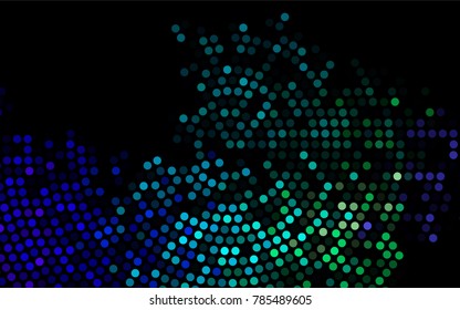 Dark Multicolor, Rainbow vector illustration which consist of circles. Dotted gradient design for your business. Creative geometric background in halftone style with colored spots.