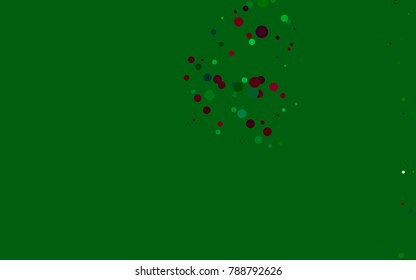Dark Multicolor, Rainbow vector illustration which consist of circles. Dotted gradient design for your business. Creative geometric background in halftone style with colored spots.