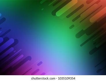 Dark Multicolor, Rainbow vector indian curved template. Decorative shining illustration with doodles on abstract template. The pattern can be used for wallpapers and coloring books.